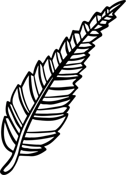Leaf Plant Tree Line Drawing Illustration Symbol — Stock Vector