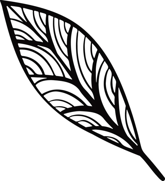 Liść Roślin Linia Rysunek Symbol Ilustracji — Wektor stockowy