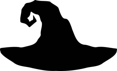 Cadı sihirli şapka silueti Cadılar Bayramı vektörü