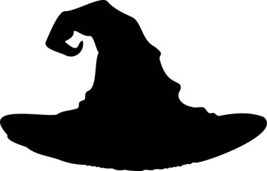 Cadı sihirli şapka silueti Cadılar Bayramı vektörü