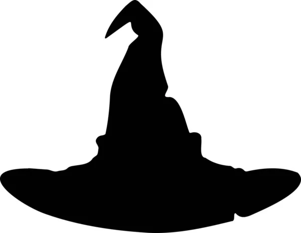 Witch Magic Hat Silhouette Halloween Vector — Stockový vektor