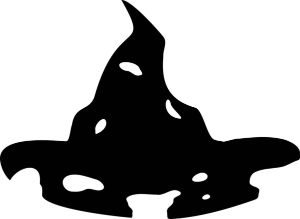 Witch Magic Hat Silhouette Halloween Vector — Stockový vektor