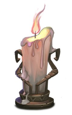 Mum ışığı sihirli siluet çizimi. Yüksek kaliteli illüstrasyon