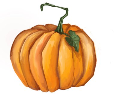 Balkabağı sihirli Cadılar Bayramı illüstrasyonu. Yüksek kalite 