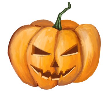 Balkabağı sihirli Cadılar Bayramı illüstrasyonu. Yüksek kalite 