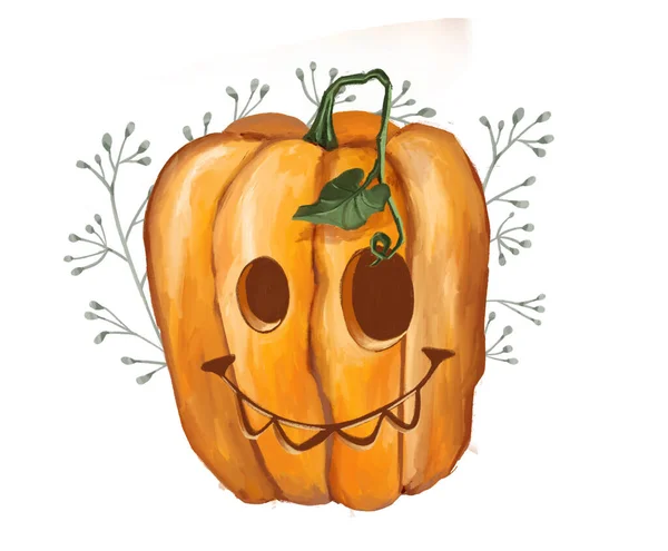 Zucca Albero Magico Halloween Illustrazione Alta Qualità — Foto Stock