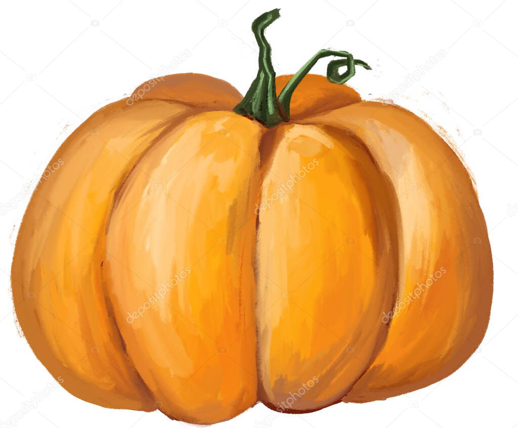 Pumpkin magic tree halloween illustration. High quality 