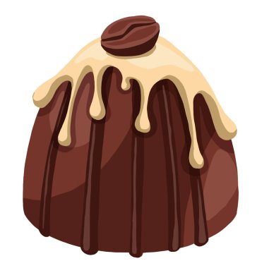 Çikolatalar ve sürüler parlak ve sulu çizimler. Yüksek kaliteli illüstrasyon