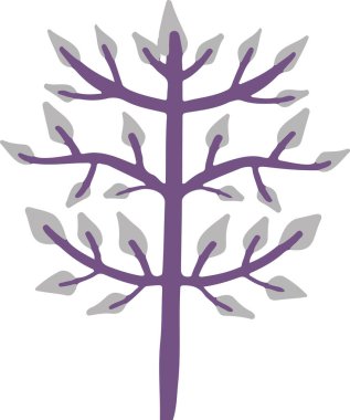 Çizgi film stili bitki vektör çiziminde peri masalı ağacı