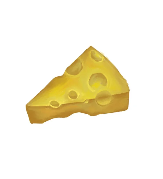Cheese Icon Symbol White Background Handwritten High Quality Illustration — Stock Photo, Image