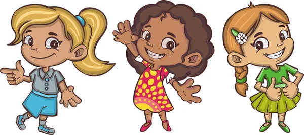 Μικρό Κορίτσι Σύμβολο Εικονίδιο Δείχνει Χειρονομία Τάξη Δροσερό — Διανυσματικό Αρχείο
