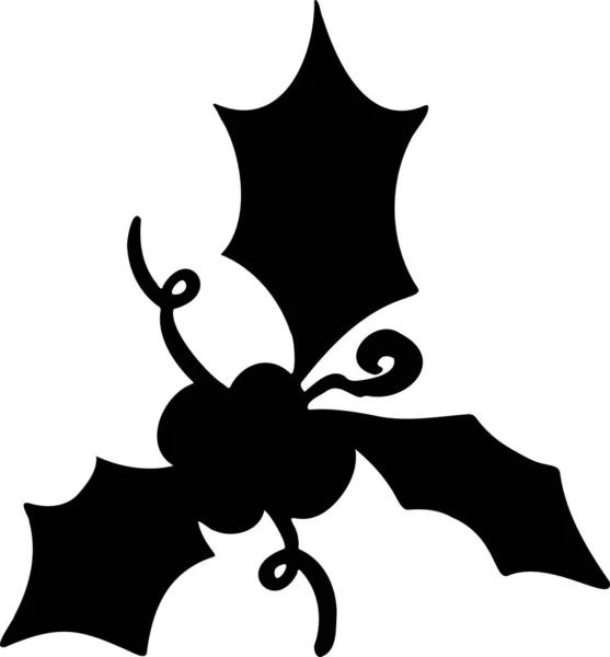 Символ Новогоднего Силуэта Холли Холли Холли — стоковый вектор