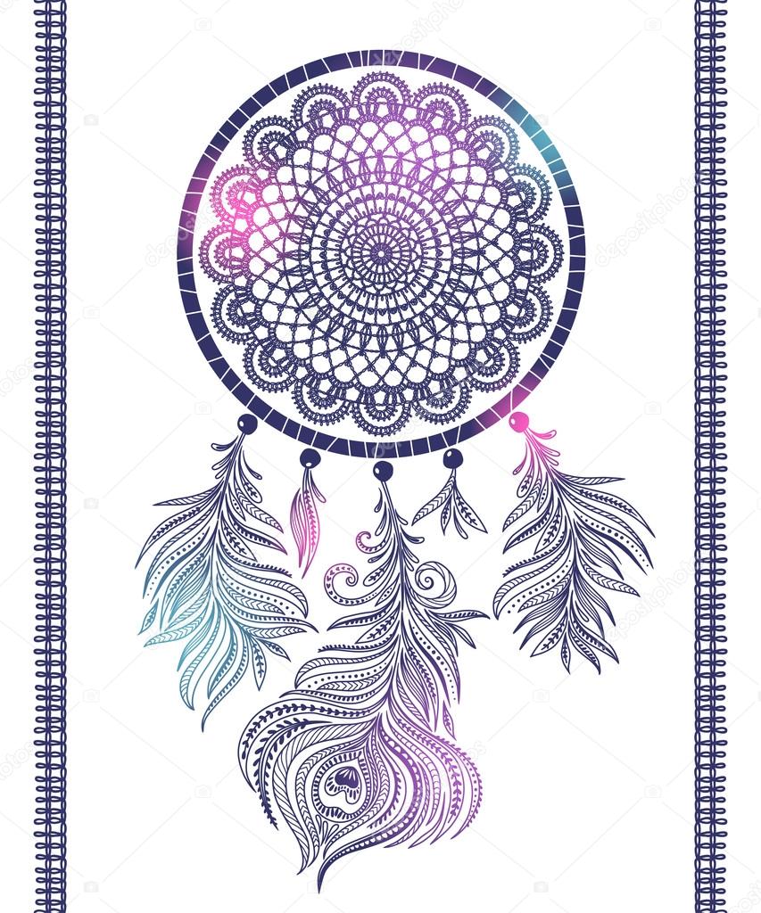 Dream catcher Doodle drawing — Stock Vector © xenia_ok 105255566