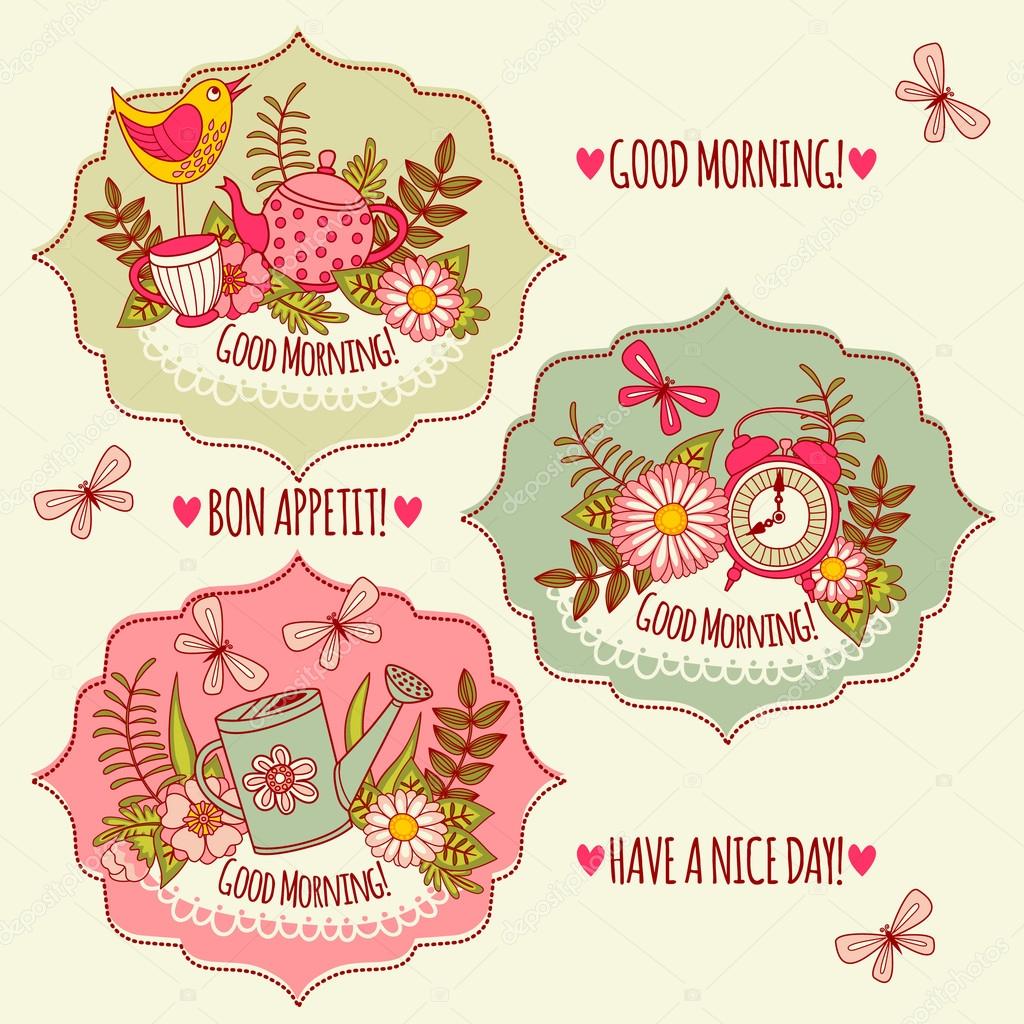 Tags Good Morning Stock Vector C Xenia Ok 62722999