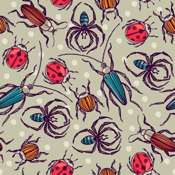 Seamless pattern with insects. — Stock Illustration Seamless pattern with insects. Stock Illustration