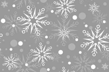 Gri arkaplandaki kar taneleri pürüzsüz desen