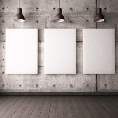 Çatı katı tarzında mockup boş iç