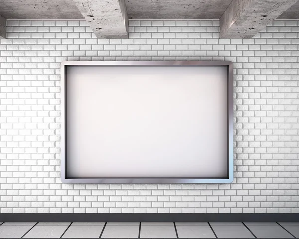 Mockup blank billboard in subway — Stock Photo, Image