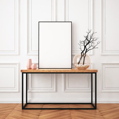 Mockup poster klasik tarzı iç