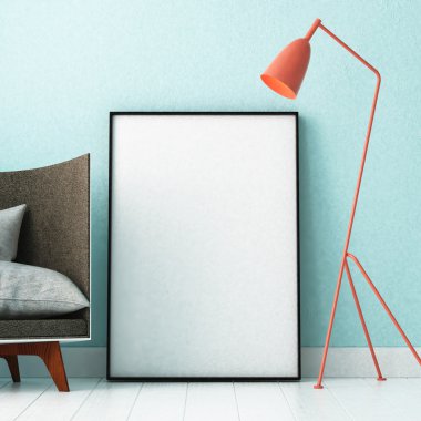 Poster bir koltuk ile iç