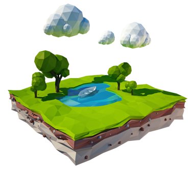 3D izole peyzaj