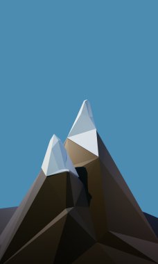 3D düşük Poli dağ