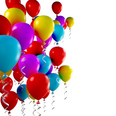 3D renkli balonlar