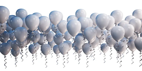 3D weiße Luftballons — Stockfoto