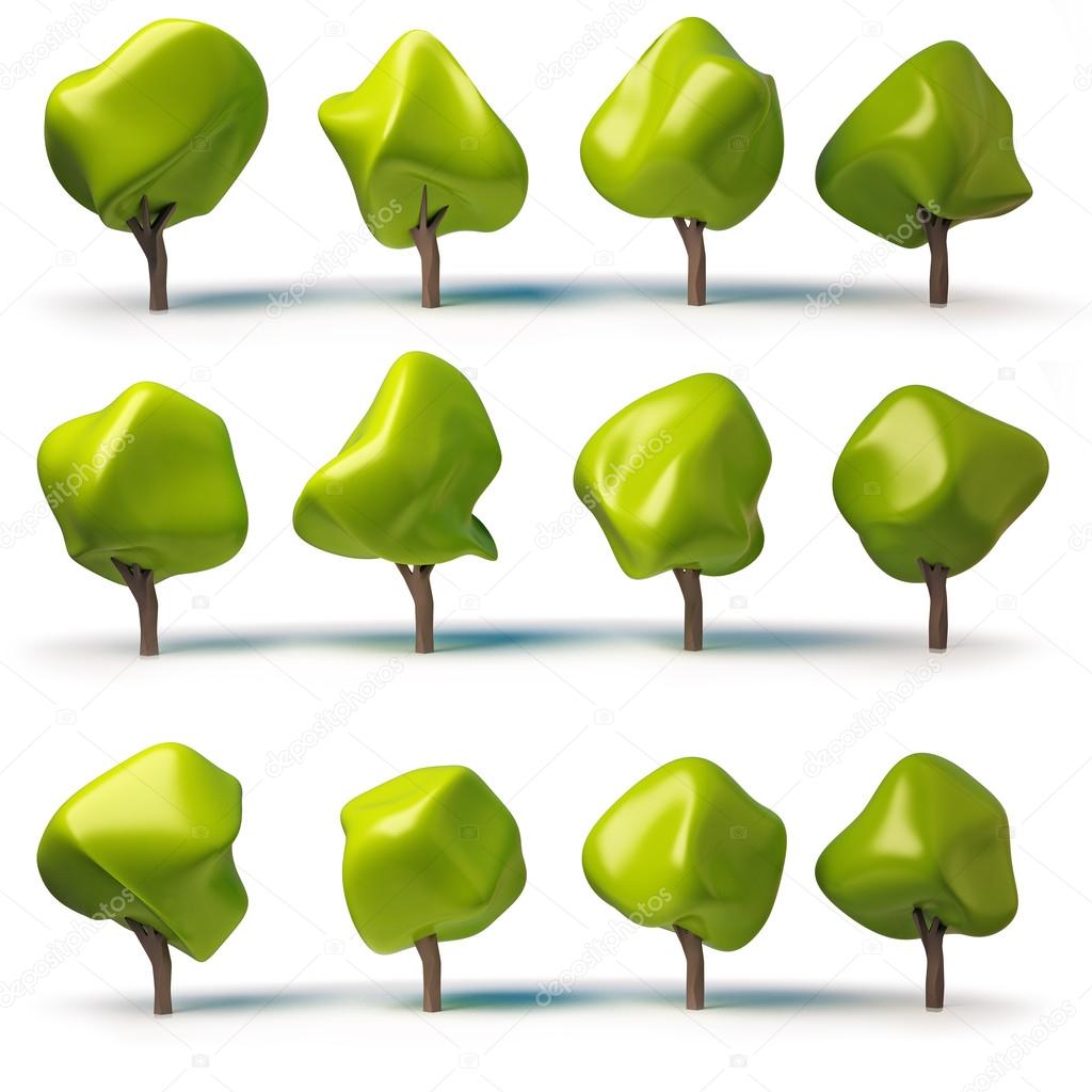 Abstract trees low poly