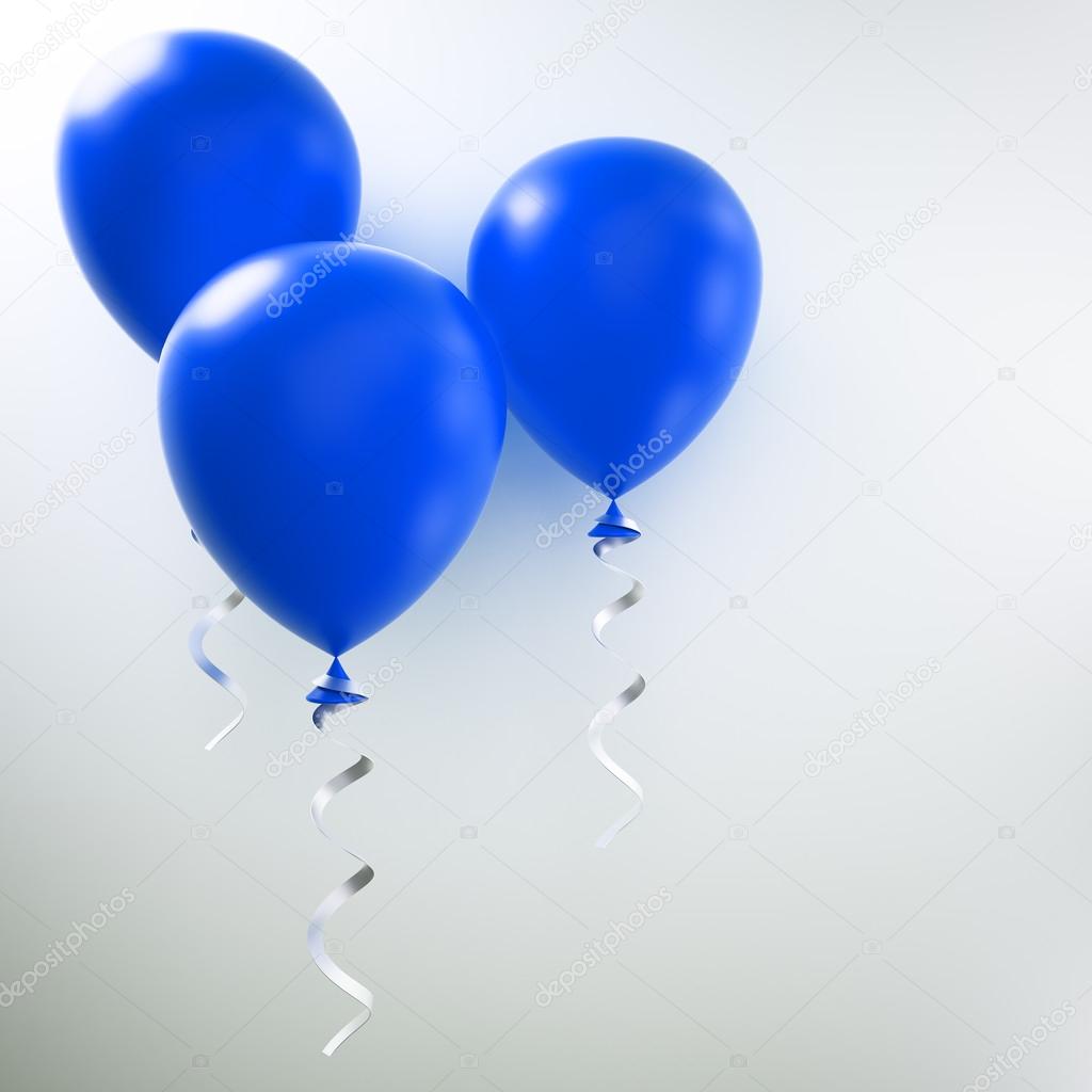 3d blue balloons