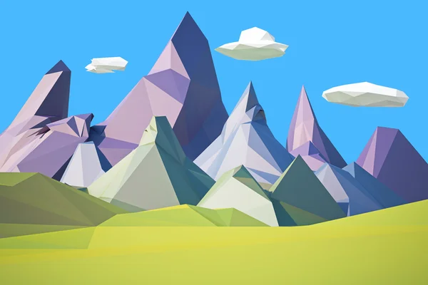 Low poly mountain landscape — Stock Photo, Image