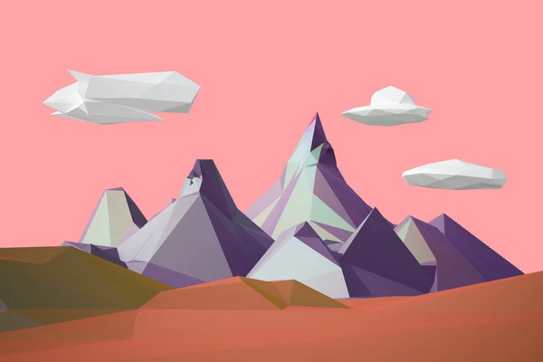 Low poly krajobraz górski — Zdjęcie stockowe