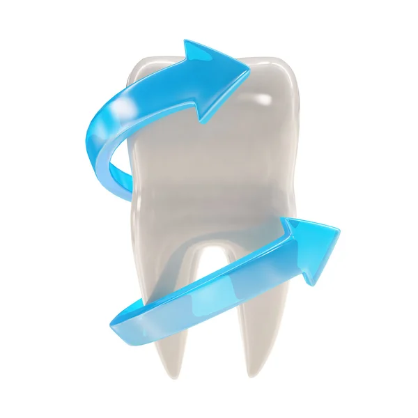 Dente con freccia blu — Foto Stock