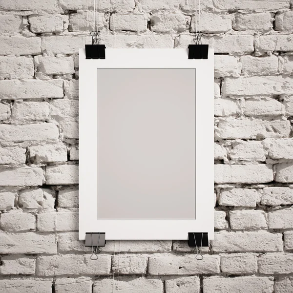 Blank poster on clips — Stock Photo, Image