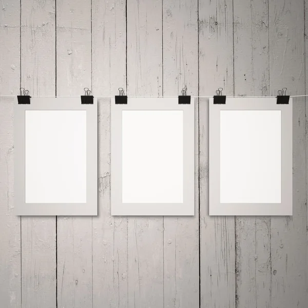 Blank posters on clips — Stock Photo, Image