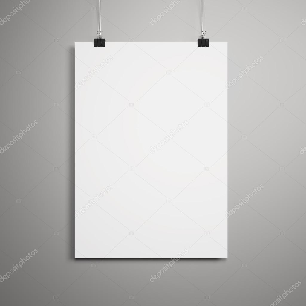 blank poster on clips