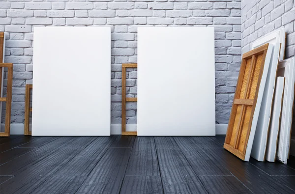 Interior of artist's studio — Stock Photo, Image