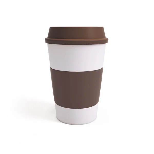 Картонная чашка кофе с крышкой — стоковое фото