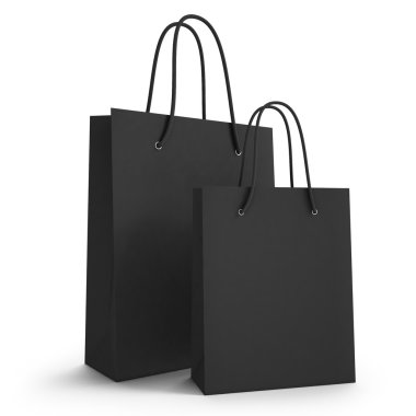 İki siyah Kağıt poşetler