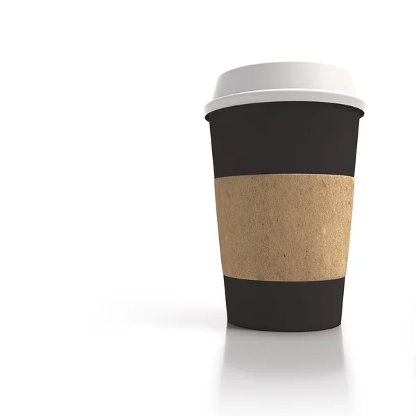 Cardboard coffee cup with lid — Stock Photo, Image