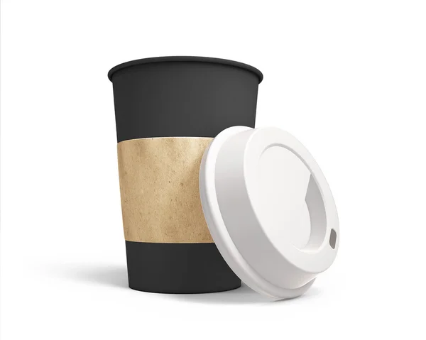 Copo de café de papelão com tampa — Fotografia de Stock