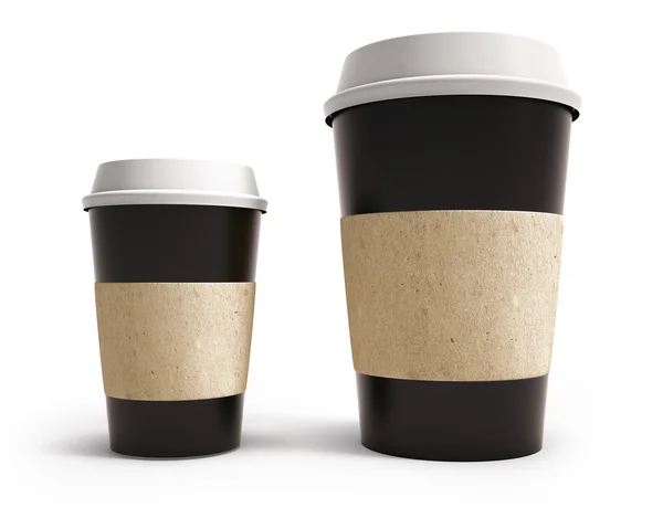 Картонні кавові чашки — стокове фото