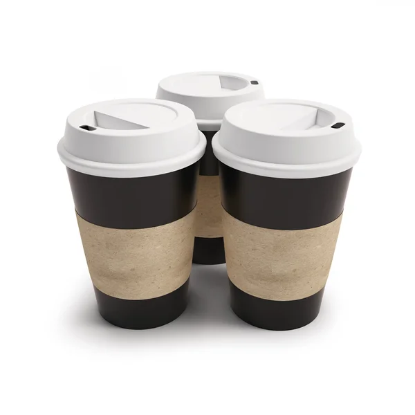 Three cups of coffee — Stock Photo, Image