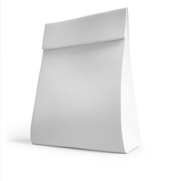 Saco de papel branco para refeição — Fotografia de Stock