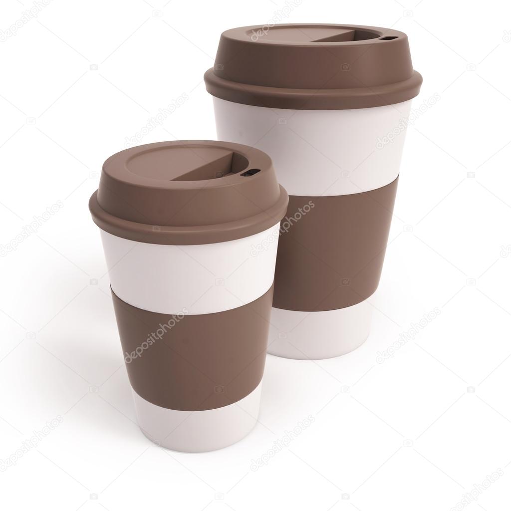 Cardboard coffee cups with lids