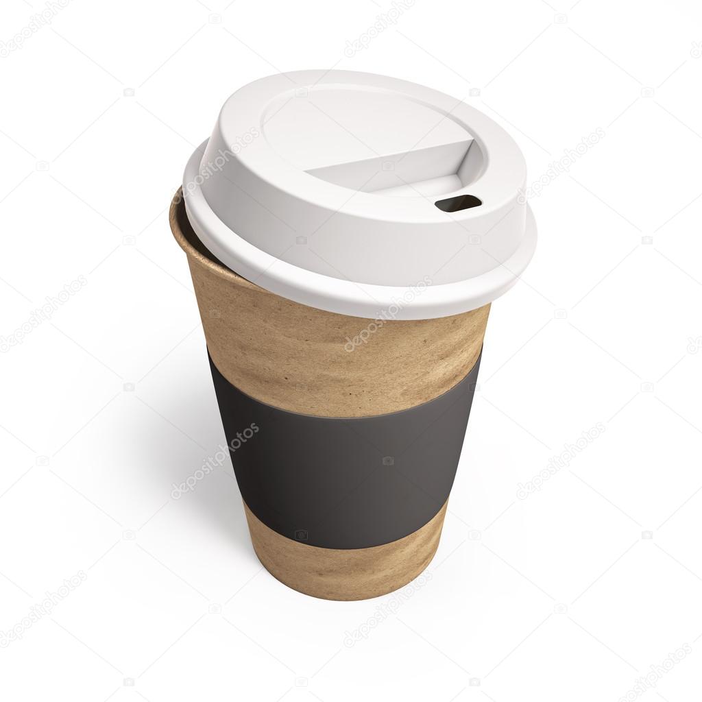 Cardboard coffee cup with lid