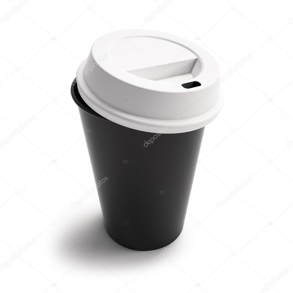 Cardboard coffee cup with lid