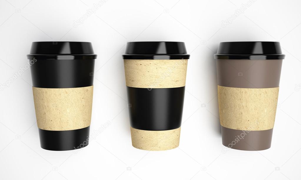 Mockup cups of coffee