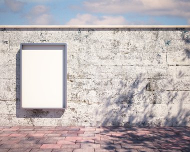 duvar üzerinde billboard mockup