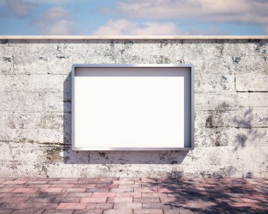 duvar üzerinde billboard mockup